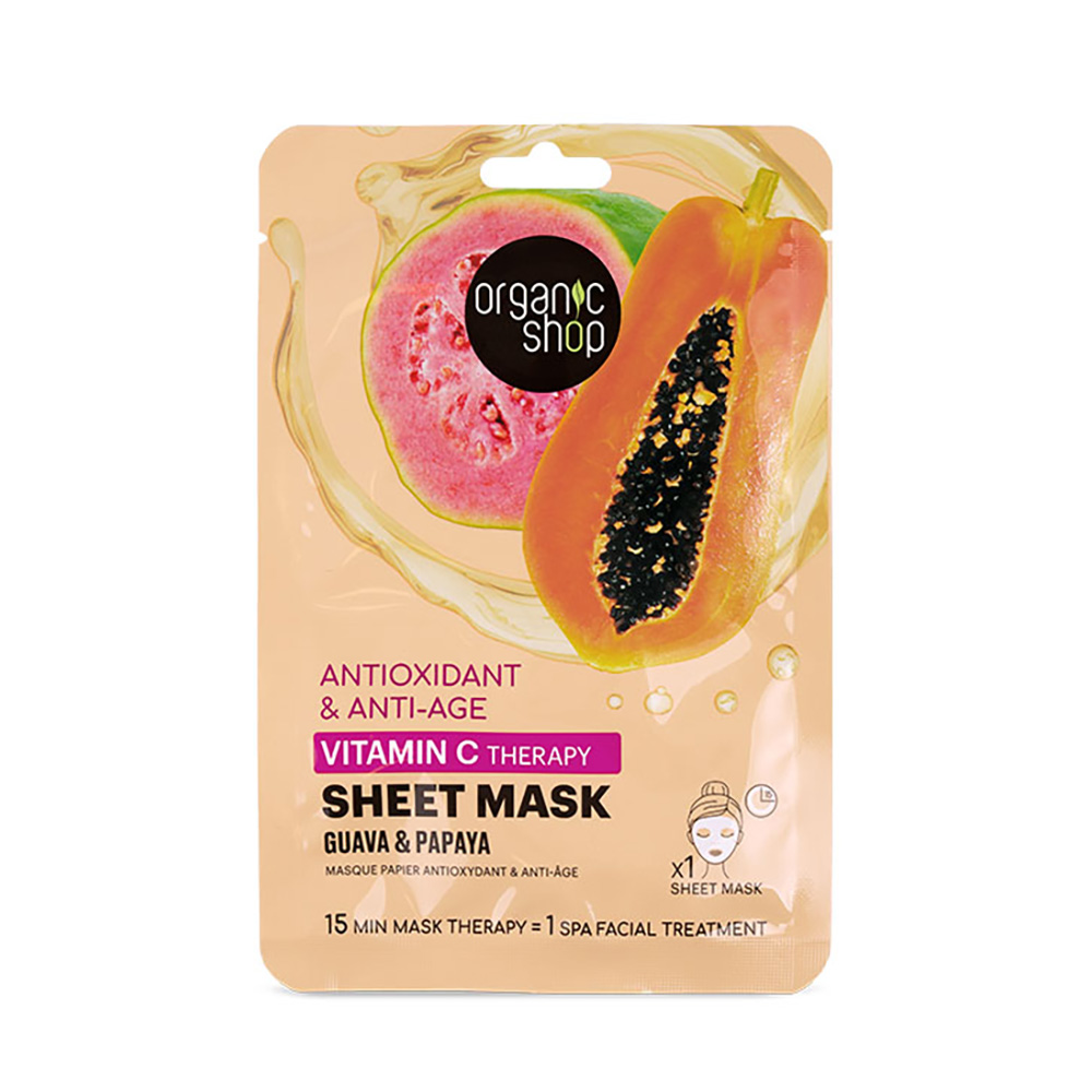 NATURA SIBERICA - ORGANIC SHOP Antioxidant & Anti-Age Vitamin C Therapy Sheet Mask - 1τεμ.